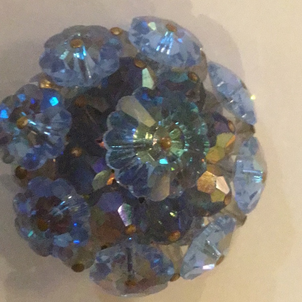 Vintage Cluster Bead Aurora Borealis Brooch